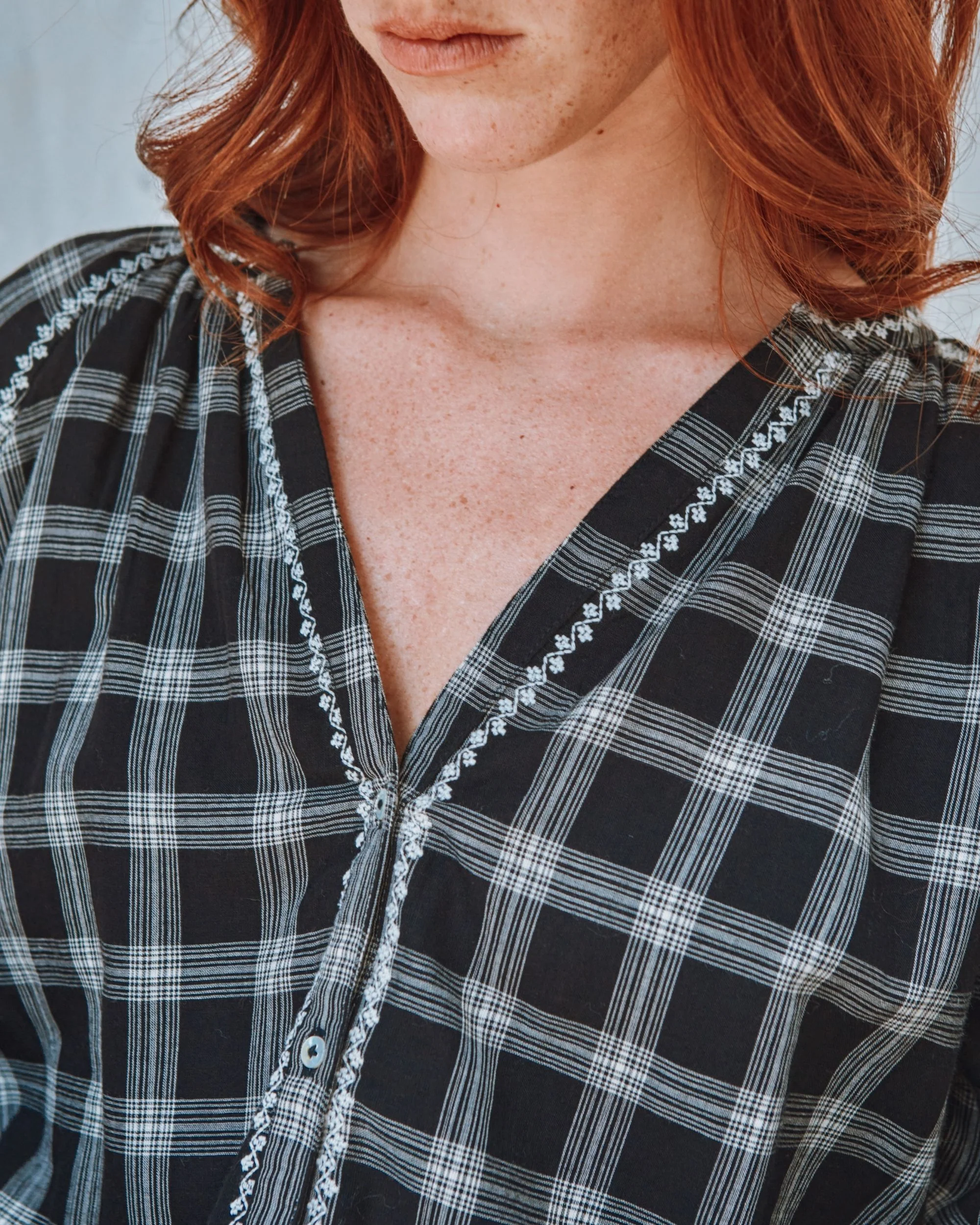 Blouse - Carreaux noir – Image 3
