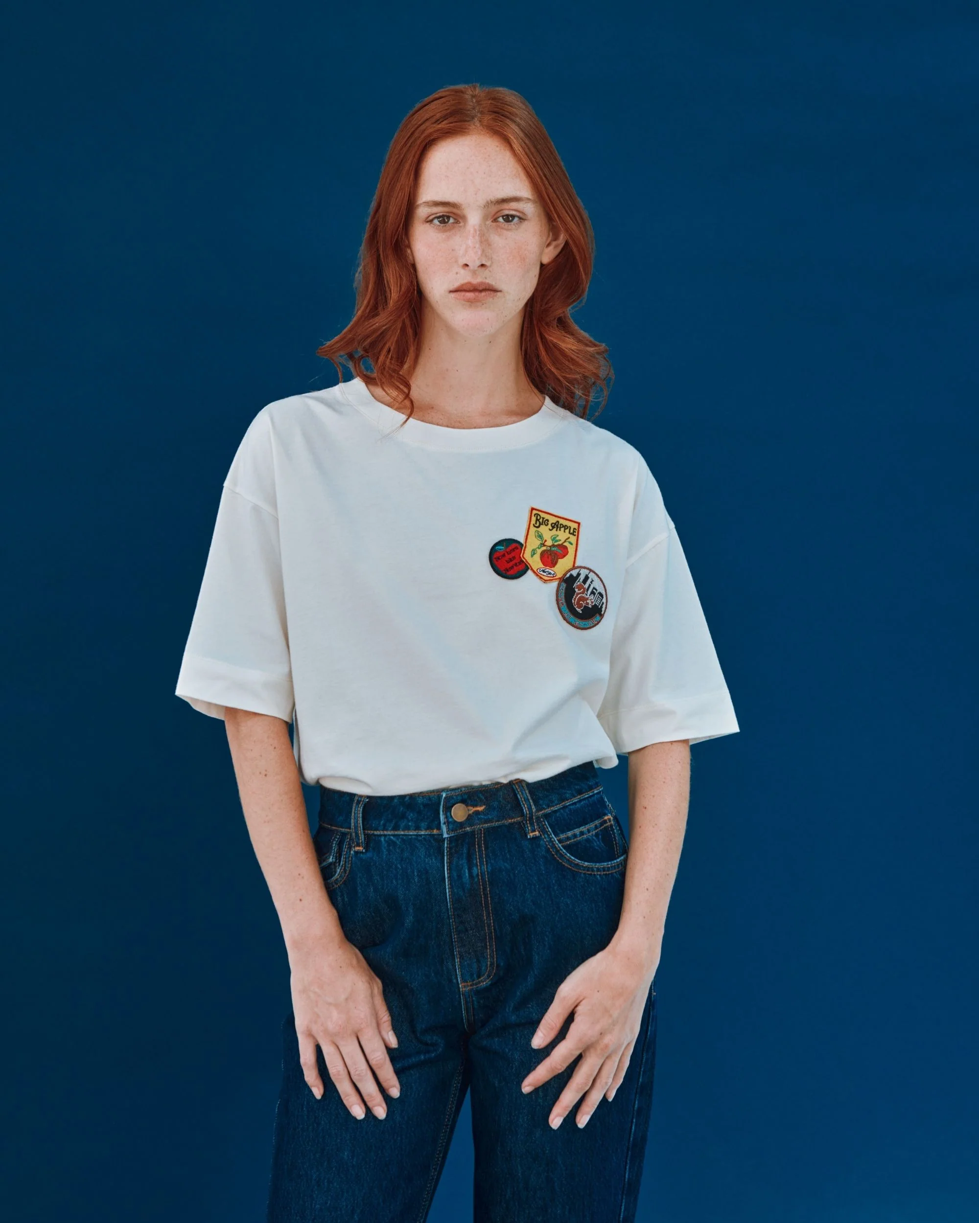T-shirt - Oversize badges coton bio écru – Image 2