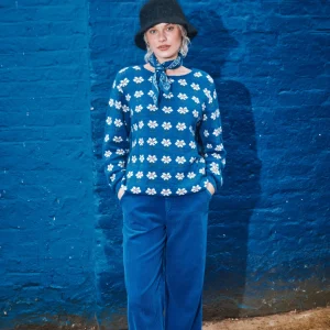 Pull - Marguerite bleu royal