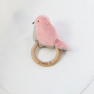 Hochet oiseau Rose