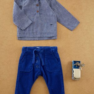 Pantalon - Velours bleu royal