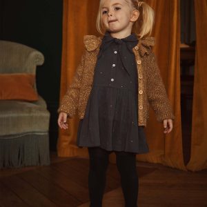 Cardigan - Collerette lurex marron