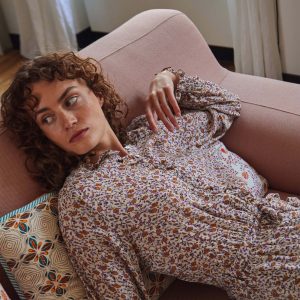 Robe - Campanule marron et violet