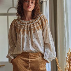Blouse - Smocké étoile écru