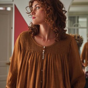 Blouse - Voile de coton macadamia