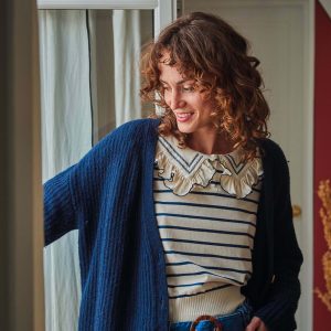 Cardigan femme - Laine recyclée marine