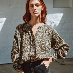 Blouse - Boutonné coton et soie anémone