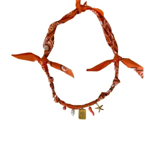 Collier Orange Santa Giulia palmier carré - Badhnati