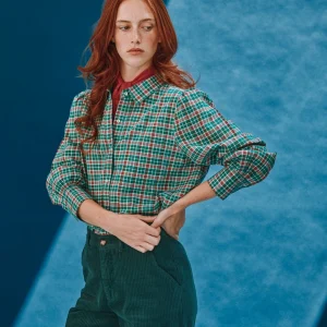 Chemise - Khadi à carreaux vert