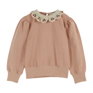 Sweat - Col brodé blush