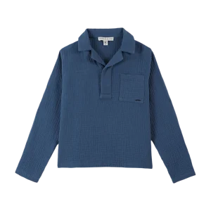 Kurta - Gaze de coton bleu