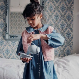 Robe - Vintage brodé bleu