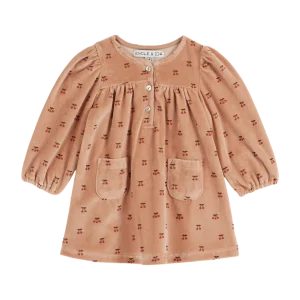 Robe - Velours petite cerise poudre