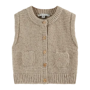 Cardigan sans manches - Argile