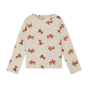 T-shirt - Chien skateur crème