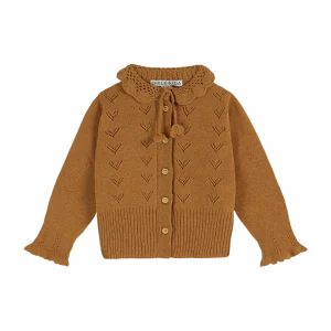 Cardigan - Col crochet caramel