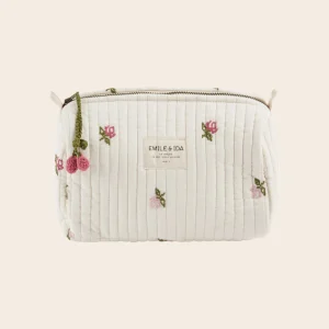 Trousse de toilette - Rose brodé écru
