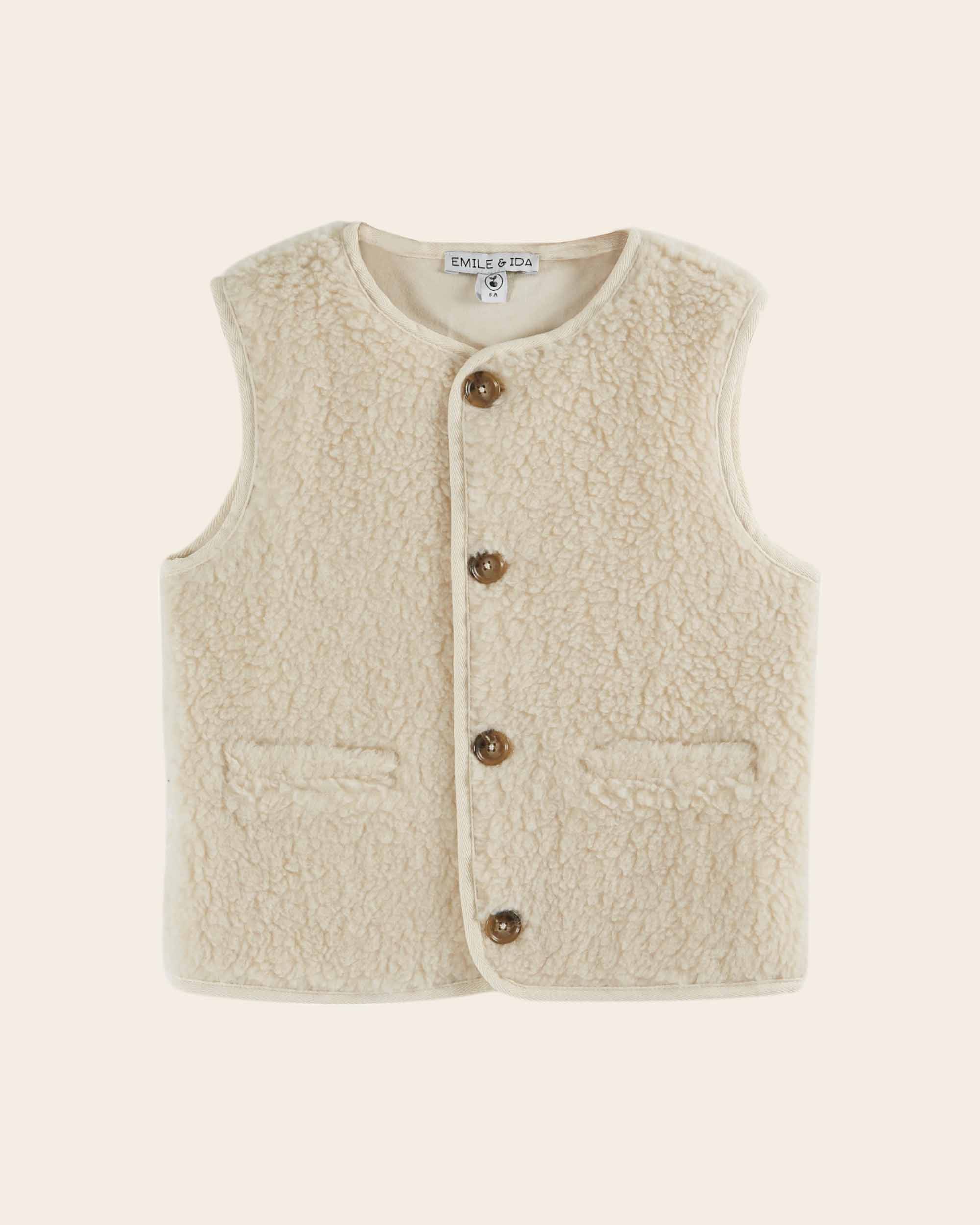 Veste sans manches enfant - Sherpa écru – Image 2