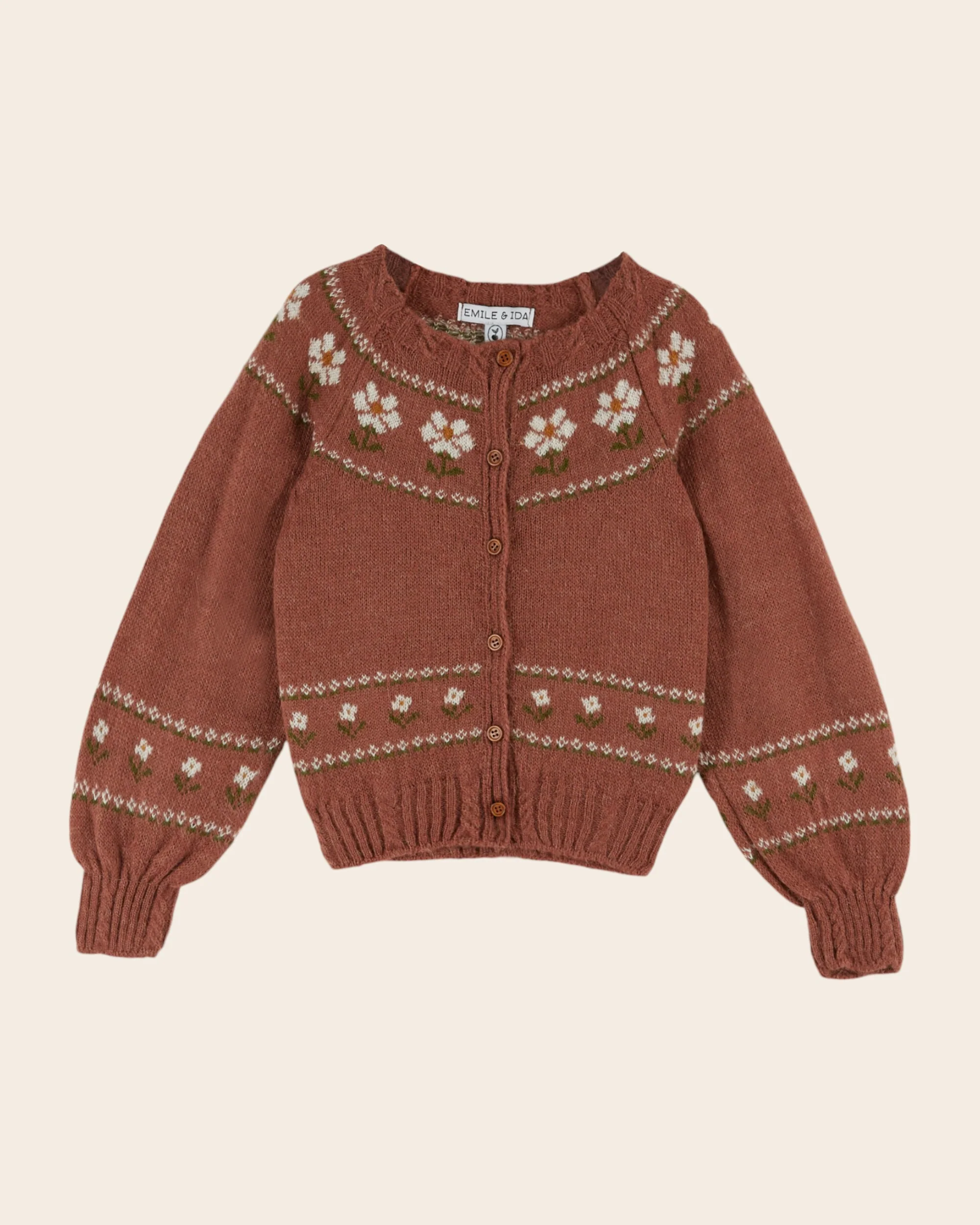 Cardigan - Jacquard Marguerite bois de rose – Image 2
