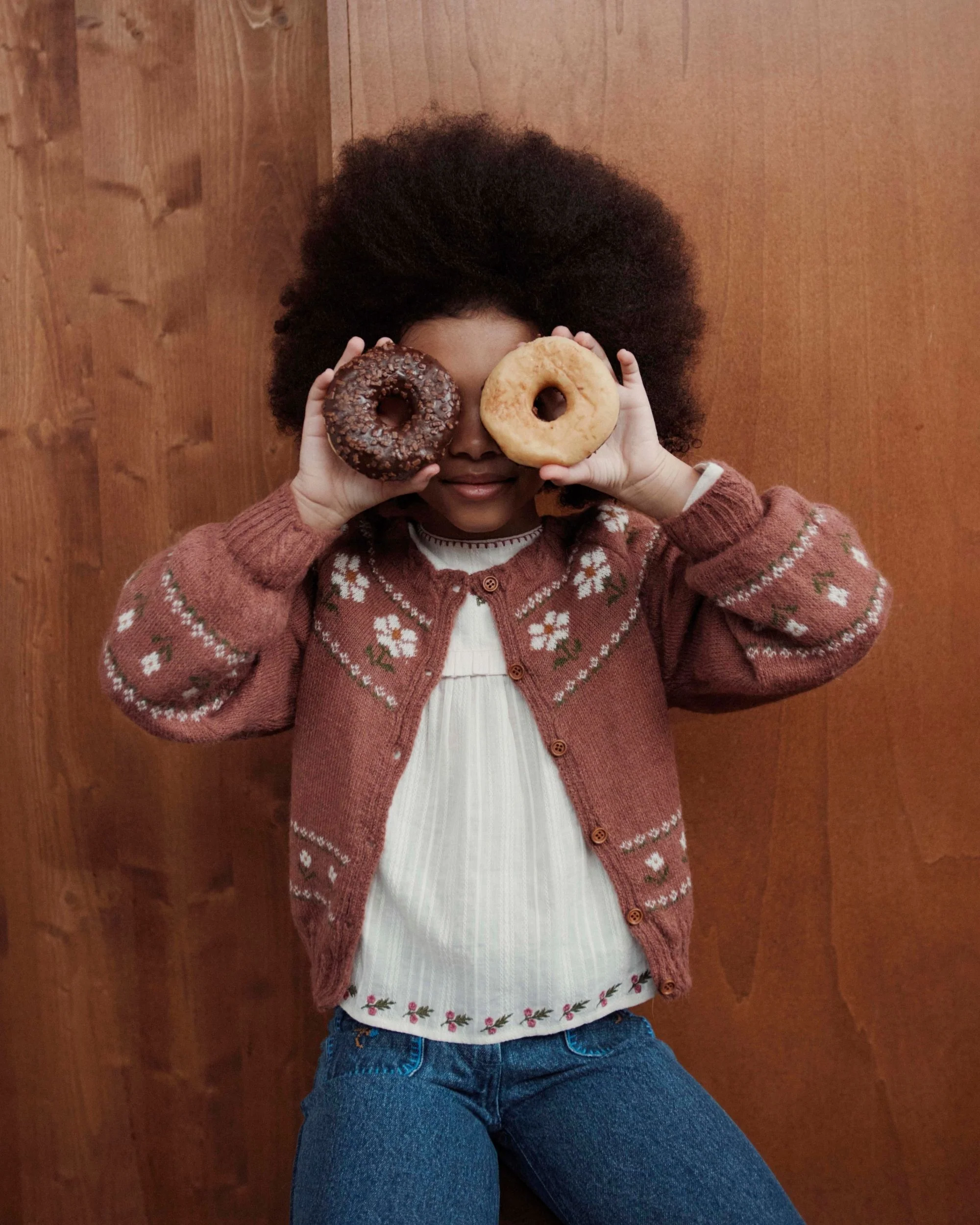 Cardigan - Jacquard Marguerite bois de rose – Image 3