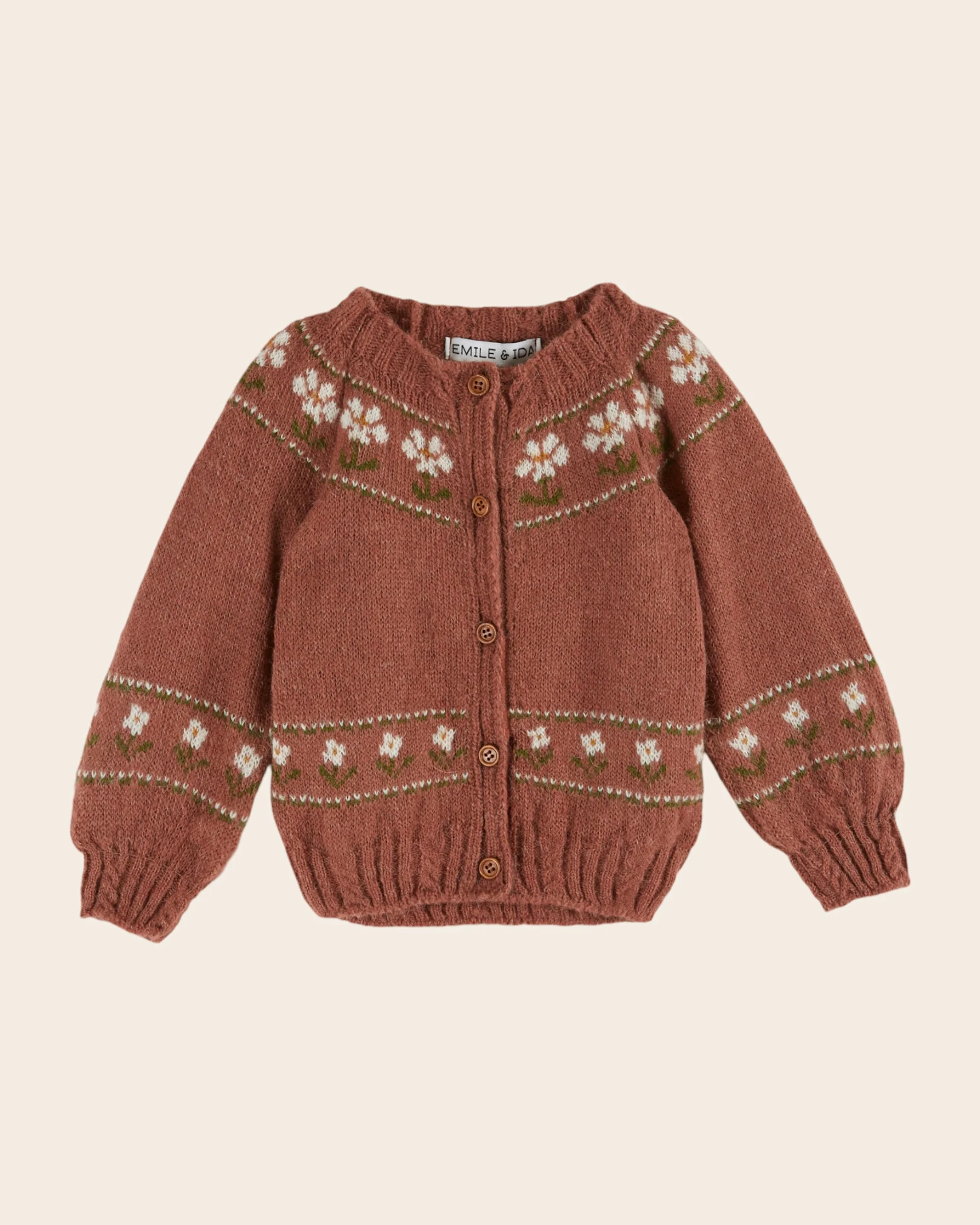 Cardigan - Jacquard Marguerite bois de rose – Image 7