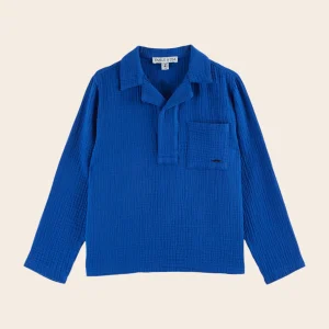 Kurta - Gaze de coton bleu royal