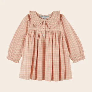 Robe - Ample à carreaux rose