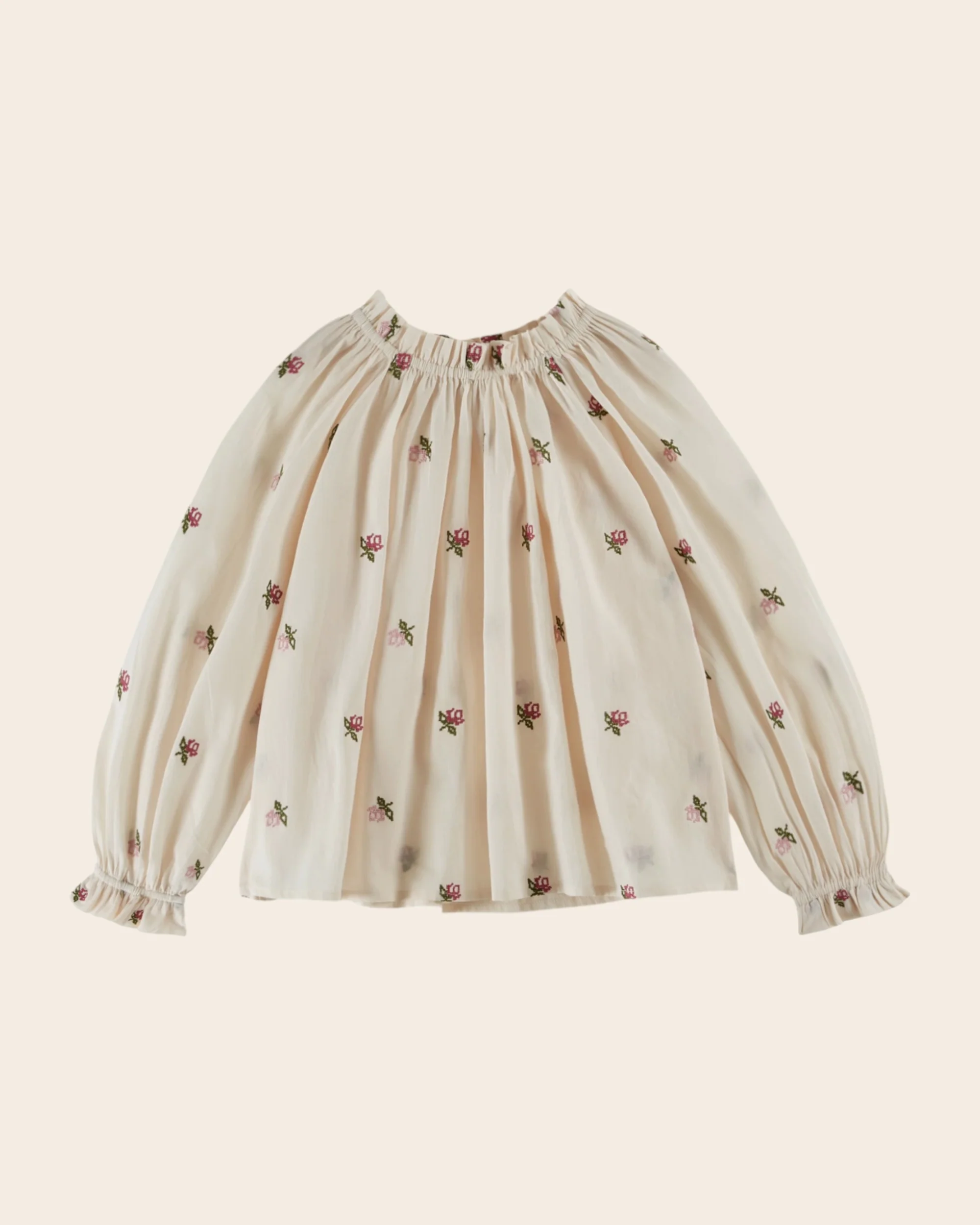 Blouse - Fleurs point de croix écru – Image 2