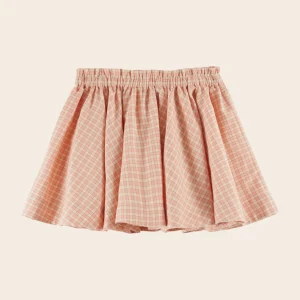 Jupe - Froncé à carreaux rose