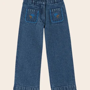 Pantalon - Denim point de croix bleu