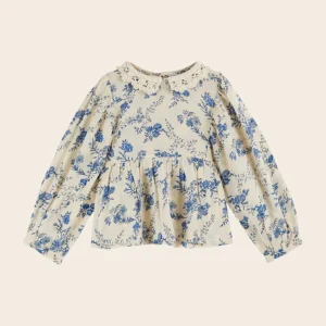 Blouse - Col crochet orchid bleu