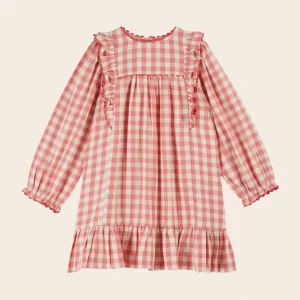 Robe - Volanté vichy rose