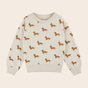 Sweat - Teckels coton bio écru