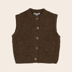 Cardigan - Sans manches chocolat