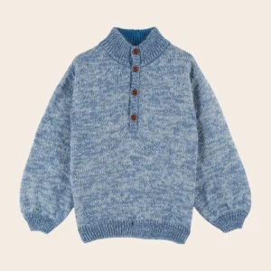 Pull - Camioneur bleu chiné