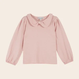T-shirt - Col noeud coton bio rose