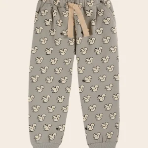 Jogger - Écureuils coton bio gris clair
