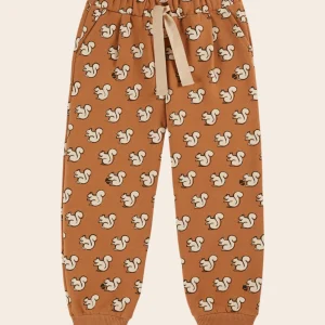 Jogger - Écureuils coton bio caramel
