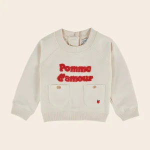 Sweat - Pomme d'amour coton bio écru