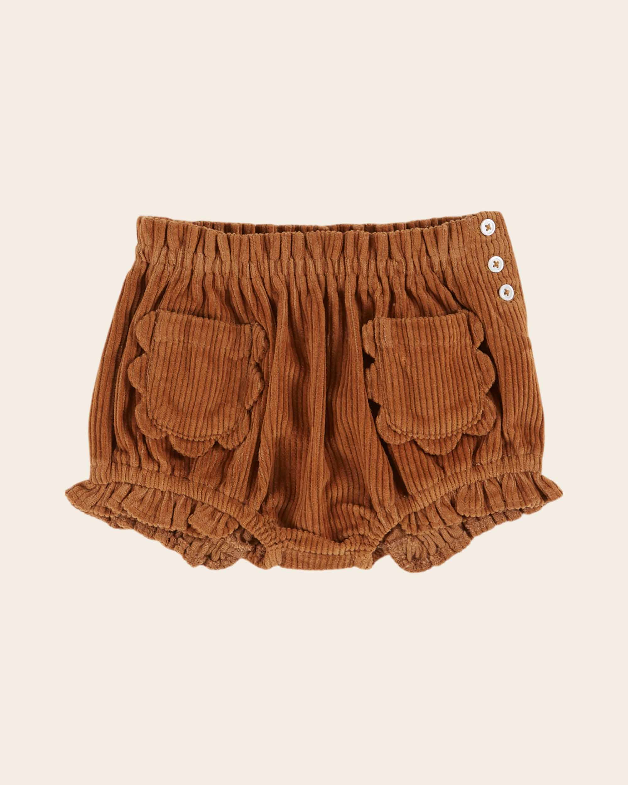 Bloomer - Velours poches fleurs caramel – Image 2