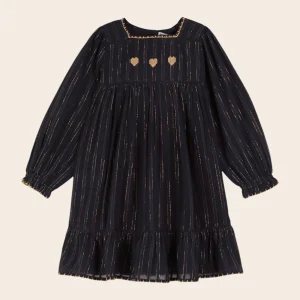 Robe - Brodé lurex bleu nuit