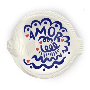 Plat poisson amor bleu - Pied de Poule