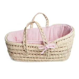 🎊 SOLDES -20% 🎊 Couffin poupée en feuilles de palmier BOBBLE rose - Wookids