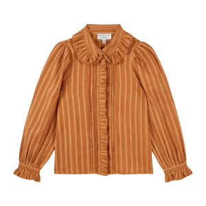 Blouse - Lurex à perles caramel