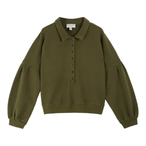 Sweat - Boutonné coton bio kaki