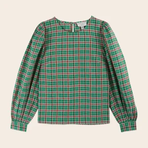 Blouse - Khadi à carreaux vert