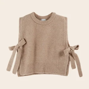 Pull sans manches - À nouer ultra doux beige