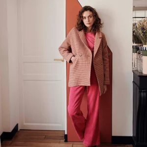 Manteau - Pied de poule rouge