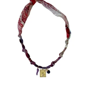 Collier Violet Cosmic Vibes tarot doré - Badhnati