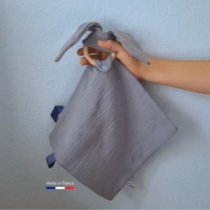 Doudou lapin Personnalisable | Lange  Bleu marine